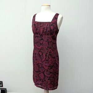 Vintage Y2K Paisley Sleeveless Square Neck Dress by Positive Attitude Size 8